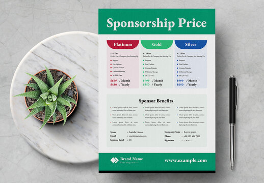 Sponsorship Price Design Template Layout
