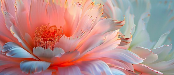 Fototapeta na wymiar Floral Symphony: Magnified view unveils the harmonious composition of a cactus flower.