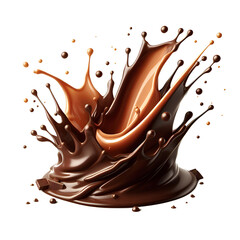 Chocolate caramel splash isolated on white background