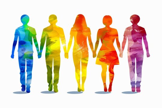 LGBTQ Pride initiate. Rainbow support colorful inscrutable diversity Flag. Gradient motley colored interdisciplinary LGBT rights parade festival conceptual art diverse gender illustration