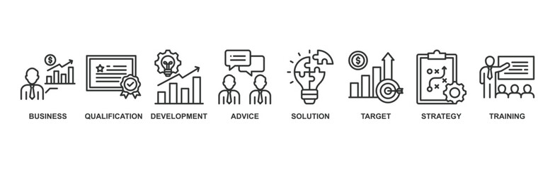 Management consulting banner web icon vector illustration concept with icon