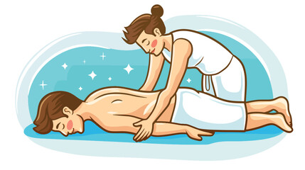 Massage color icon. Spa center services. Profession