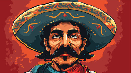 Mexican hero cartoon vector illustration