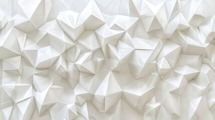 Fascinating patterns on an abstract white background, decorated with paper triangles.