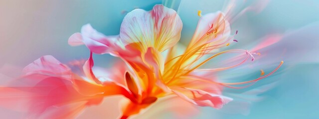 Macro of a colorful flower in movement