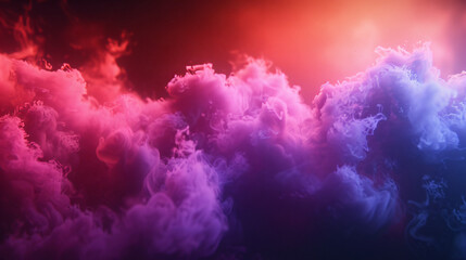 Pink, purple, and red smoke on black background.