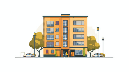illustration vector of a third floor building 