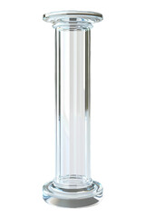 Glass pillar, isolated no background, transparent