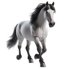 Obraz na płótnie Canvas 3D horse Isolated on white background. 