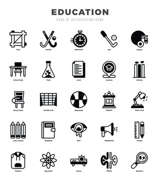 icons set. Education for web. app. vector illustration.