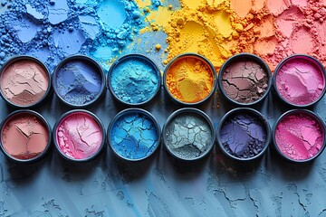 top view of colorful powder