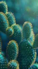 Serene Succulence: Cactus close-up radiates serenity and natural beauty.