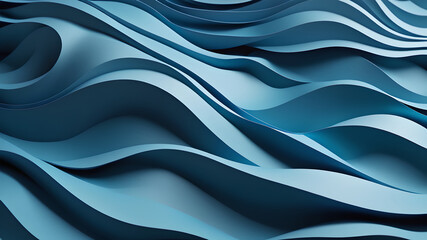 Undulating background. Paper style blue abstract background and texture dor desigh. Abstract waves and shapes. - obrazy, fototapety, plakaty