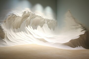 Snowdrift shaped by wind, capturing the play of light and shadow