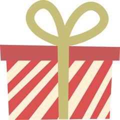 Cartoon Gift Box with Ribbon Illustration