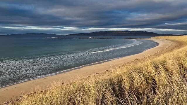The dunes at Narin Strand, a beautiful large blue flag beach in Portnoo, County Donegal - Ireland.