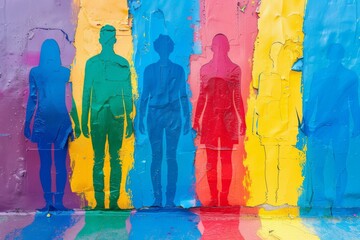 LGBTQ Pride multimedia art. Rainbow self understanding colorful seaside diversity Flag. Gradient motley colored innovative LGBT rights parade festival altruism diverse gender illustration