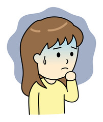 不安で青ざめた顔の若い女性