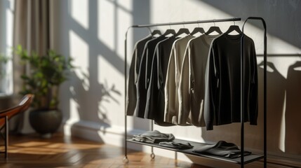  Flat T-Shirts on a Modern Rack