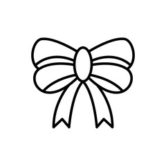 Ribbon bow outline icons, minimalist vector illustration ,simple transparent graphic element .Isolated on white background
