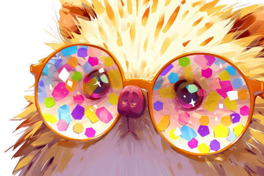 image of porcupine wearing glasses