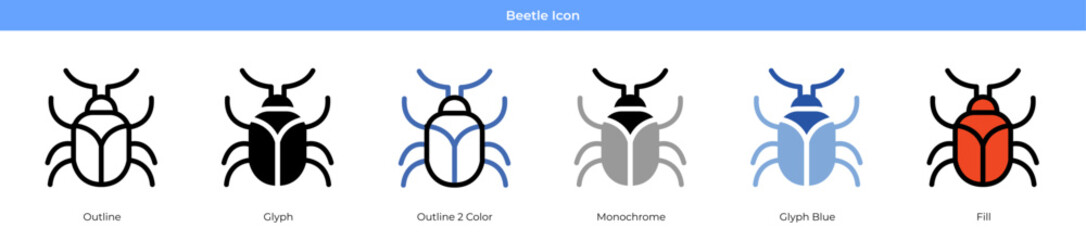 Beetle Icon Set - obrazy, fototapety, plakaty