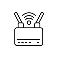 Router outline icons, minimalist vector illustration ,simple transparent graphic element .Isolated on white background