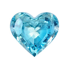 Fototapeta premium An aquamarine heart on a white background.