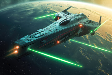 Tech Titan: Laser-Equipped War Vessel