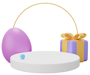 easter egg podium pedestal. 3d render illustration. Happy Easter pedestal scene for product display