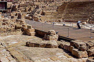 old ruins of Roman theatre in Malaga, Spain - 744572941