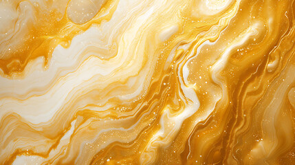 Abstract golden marble background with fluid patterns, offering a luxurious and modern touch suitable for various artistic or design purposes - obrazy, fototapety, plakaty