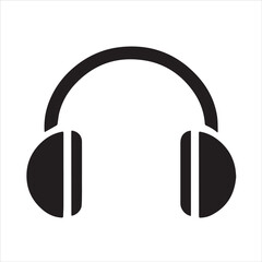 Headphone Icon Syombl in flat style. Vector illustration.