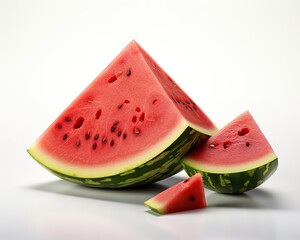 Watermelon , blank templated, rule of thirds, space for text, isolated white background