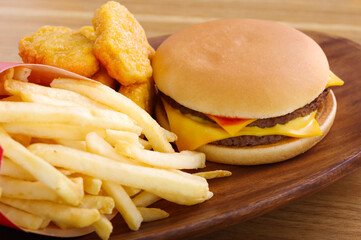 ハンバーガーのセット