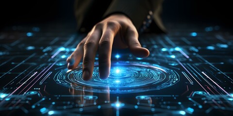 Enhancing security with biometric identity verification using virtual fingerprint scanner. Concept Biometric Authentication, Virtual Fingerprint Scanner, Identity Verification, Security Enhancement