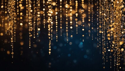 background of abstract glitter lights. Replace the gold with platinum and the black with onyx. Maintain the de-focused effect and format it as a banner. - obrazy, fototapety, plakaty
