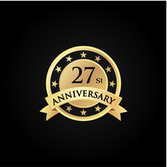 27 th Anniversary logo template illustration. suitable for you	

