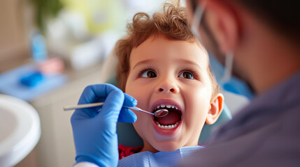 Encouraging Dental Hygiene: Toddler's Check-up with Dentist
