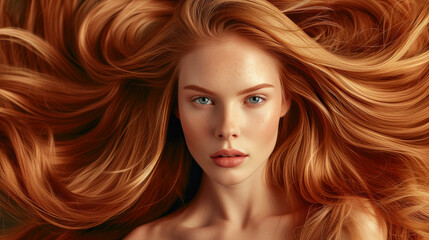 Obraz premium Mesmerizing Tones: Wavy Hair Charm