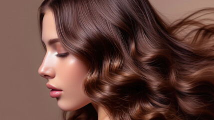 Radiant Brunette with Luxurious Wavy Locks: Shatush Magic