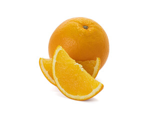 Ripe orange isolated on white background Clipping Path
