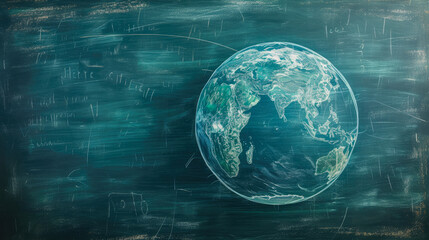 Fototapeta premium Chalkboard Universe: Mapping Earth