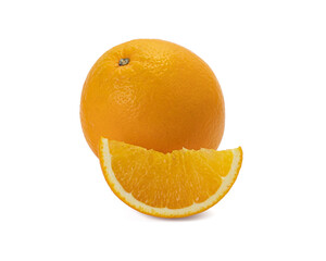 Ripe orange isolated on white background Clipping Path