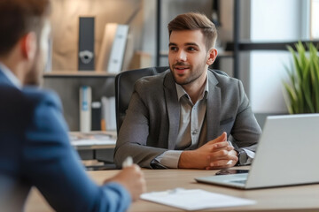 Bank Representative in Dialogue with Company Leader