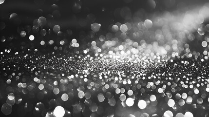Abstract Black And White Texture Background A Glamorous Silver Glitter For A Shimmering,Black...