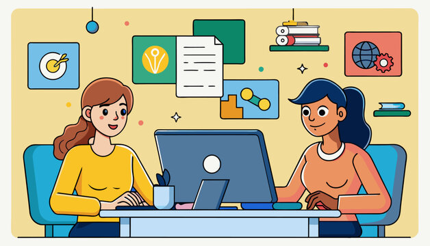two women coding, showcasing their skills in programming languages like Python, JavaScript, and Java.