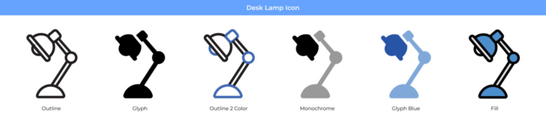 Desk Lamp Icon Set