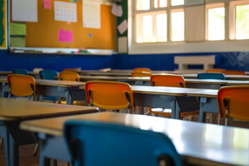 Unsharp Empty Classroom Interior
