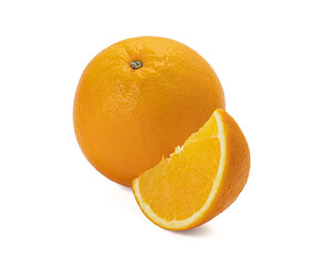 Ripe orange isolated on white background Clipping Path